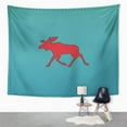 thumbnail image 1 of UFAEZU Moose Red Black Contour Line Flat Computer Symbol Wall Art Hanging Tapestry Home Decor for Living Room Bedroom Dorm 60x80 inch, 1 of 1