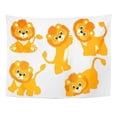 thumbnail image 1 of UFAEZU Orange Cute Cartoon Baby Lions Cub Clipart Yellow Wall Art Hanging Tapestry Home Decor for Living Room Bedroom Dorm 60x80 inch, 1 of 2