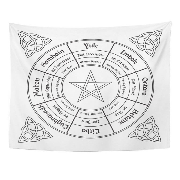 UFAEZU Pagan Wheel The Year Wiccan Calendar Altar Annual Autumn