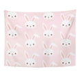 thumbnail image 1 of UFAEZU Pink Easter Cute Bunny Pattern Rabbit Head Baby Child Happy Wall Art Hanging Tapestry Home Decor for Living Room Bedroom Dorm 60x80 inch, 1 of 2
