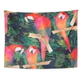 thumbnail image 1 of UFAEZU Pink Pattern Watercolor Colorful Parrots and Tropical Leaves Exotic Green Cute Wall Art Hanging Tapestry Home Decor for Living Room Bedroom Dorm 51x60 inch, 1 of 1