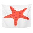 thumbnail image 1 of UFAEZU Sea Orange Starfish White Black Flat Inhabitant Ocean Wall Art Hanging Tapestry Home Decor for Living Room Bedroom Dorm 51x60 inch, 1 of 1