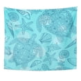 thumbnail image 1 of UFAEZU Seashells Sea Stars Corals and Bubbles Starfishes Shells Wall Art Hanging Tapestry Home Decor for Living Room Bedroom Dorm 60x80 inch, 1 of 2