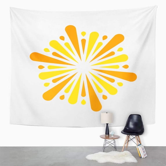 UFAEZU Summer Sunburst Firework Sun Starburst Rays Modern Abstract Boom Wall Art Hanging Tapestry Home Decor for Living Room Bedroom Dorm 60x80 inch