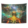 thumbnail image 1 of UFAEZU Surrealism Figure Man with Weird Demonic Eyes on His Stands Before Vivid Wall Art Hanging Tapestry Home Decor for Living Room Bedroom Dorm 60x80 inch, 1 of 2