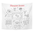 thumbnail image 1 of UFAEZU Theater with Theatrical Stage Comedy and Tragedy Masks Curtains Lyre Grand Piano Spotlight Tuxedo Wall Art Hanging Tapestry Home Decor for Living Room Bedroom Dorm 60x80 inch, 1 of 1