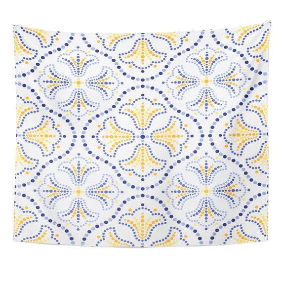 UFAEZU Traditional Portugal Azulejos Inspired for Wall and Floor Home Wall Art Hanging Tapestry Home Decor for Living Room Bedroom Dorm 51x60 inch