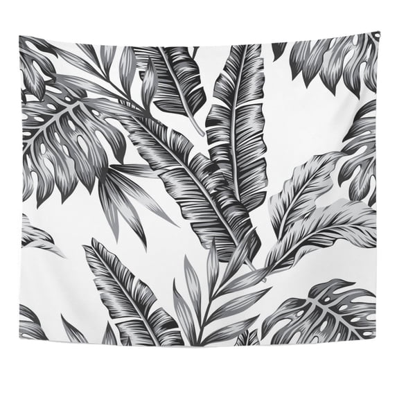 UFAEZU Tropic Plants Floral Jungle Pattern Summer Palm Banana Wall Art Hanging Tapestry Home Decor for Living Room Bedroom Dorm 60x80 inch
