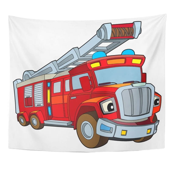UFAEZU Truck Colorful Fire Colored Car for The Children Cartoon Wall Art Hanging Tapestry Home Decor for Living Room Bedroom Dorm 60x80 inch