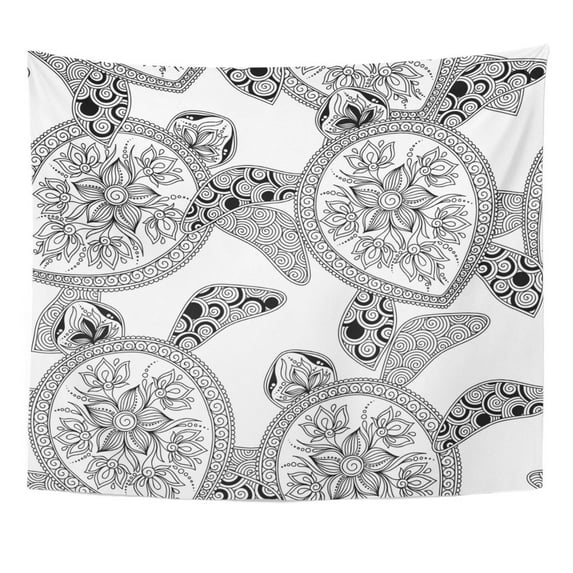 UFAEZU Turtles Pattern Fills Coloring Book for Adult Wall Art Hanging Tapestry Home Decor for Living Room Bedroom Dorm 51x60 inch