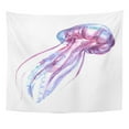 thumbnail image 1 of UFAEZU Underwater Purple Fish Beautiful Jellyfish Watercolor Blue Jelly Life Wall Art Hanging Tapestry Home Decor for Living Room Bedroom Dorm 51x60 inch, 1 of 1