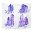 thumbnail image 1 of UFAEZU Watercolor Purple Crystals Amethyst Cluster Painting White Tanzanit Gem Wall Art Hanging Tapestry Home Decor for Living Room Bedroom Dorm 51x60 inch, 1 of 1
