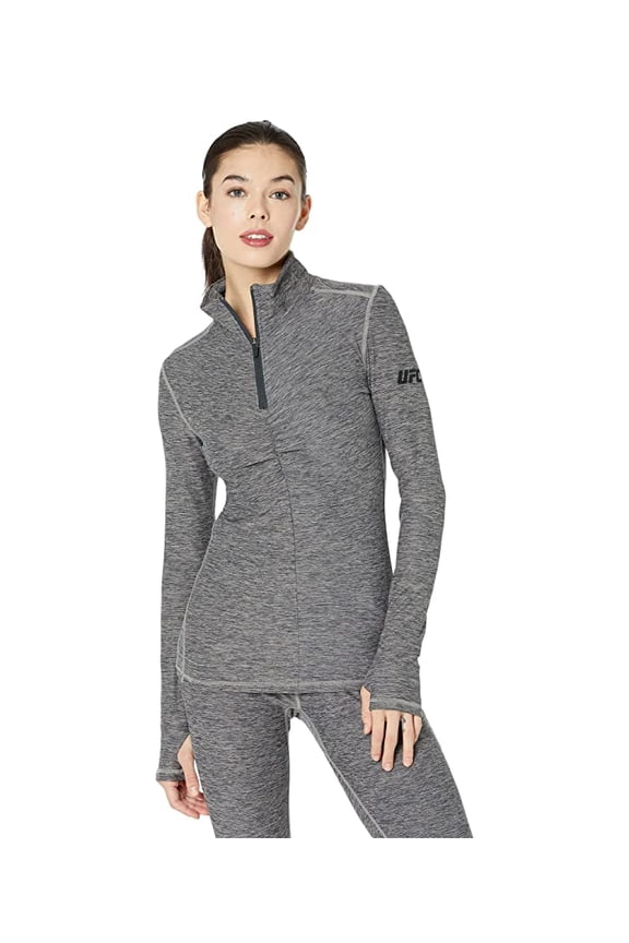 1/4 Zip Long Sleeve Pullover Fogged Grey MD Polyester