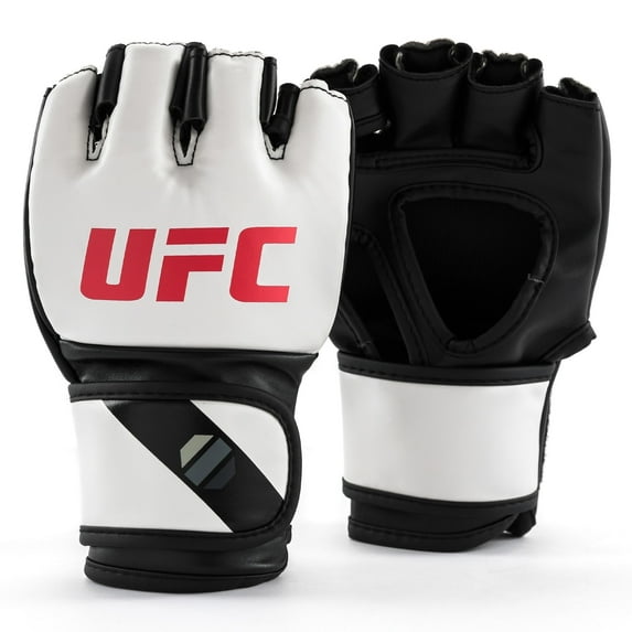 UFC Ground Game MMA Gloves - L/XL, White - Grappling and Striking MMA Training Gear for Beginner to Intermediate Fighters
