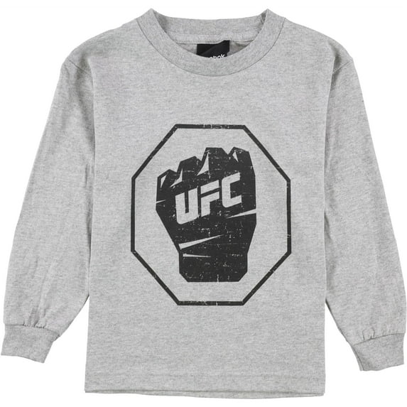 UFC Boys Distressed Fist Graphic T-Shirt, Grey, Big Kids (8-20), M