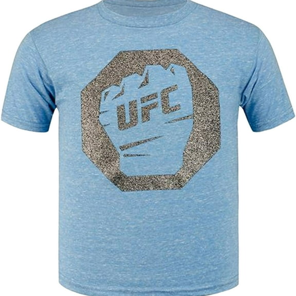 UFC Girls Fist Inside Glitter Logo Graphic T-Shirt, Blue, Little Kids (4-7), 4