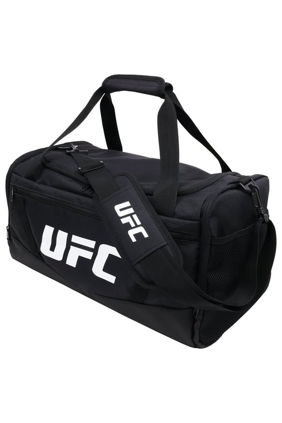 Gym Bag, 18 Inch Carry On Medium Travel Duffel Bag for Men and Women, Shoe Compartment, MMA Workout Equipment and Sports Accessories, Black