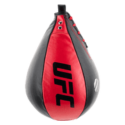 UFC Leather Speed Bag - Large 10 x 7" Black/Red - Elite Striking Tool for Precision, Speed & Rhythm - Trusted by Boxers and MMA Athletes Worldwide