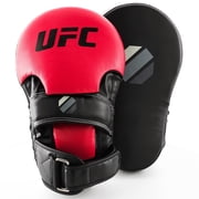 UFC Long Curved Focus Mitts - Black/Red - Lightweight, Ergonomic Punch Mitts for Boxing, MMA, Kickboxing Coaching