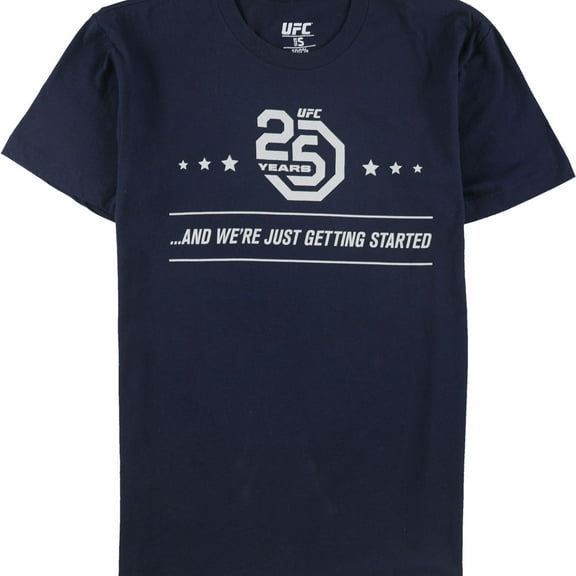 UFC Mens And We're Just Getting Started Graphic T-Shirt, Blue, Small