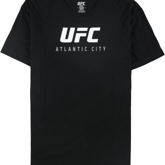 UFC Mens Atlantic City Apr 21 Graphic T-Shirt, Black, Large