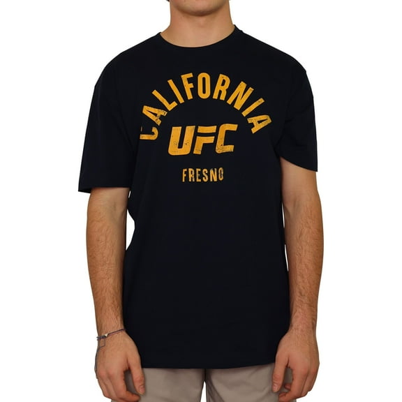 UFC Mens California Fresno Graphic T-Shirt, Blue, Large
