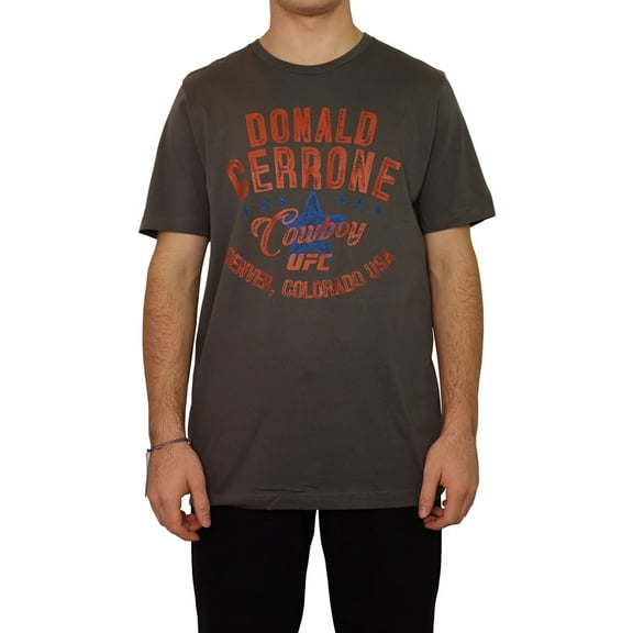 UFC Mens Donald Cerrone "Cowboy" Graphic T-Shirt, Grey, Medium