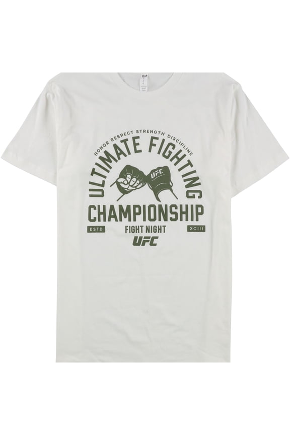 Mens Fight Night Graphic T-Shirt, White, XX-Large