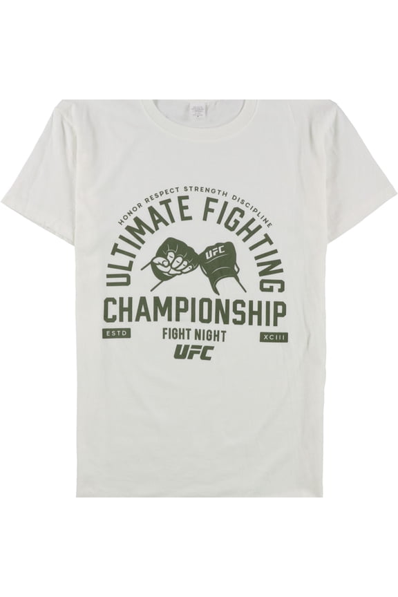 Mens Fight Night Graphic T-Shirt, White, XX-Large