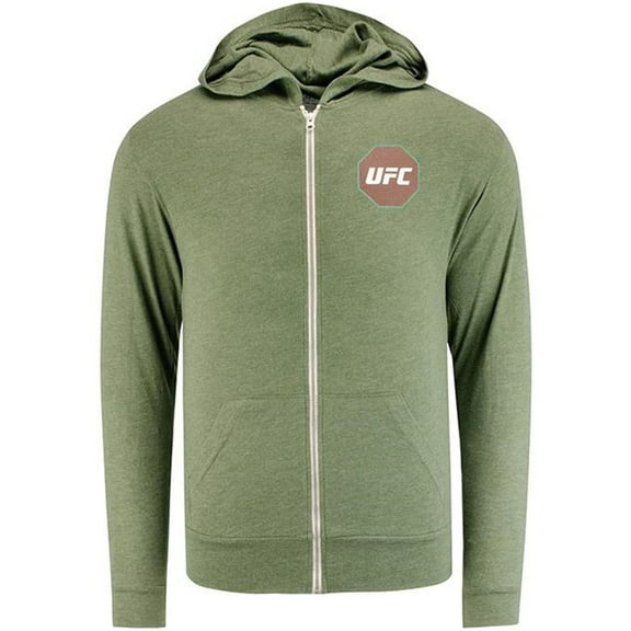 UFC Mens French Terry Full Zip Hoodie Sweatshirt, Green, X-Large