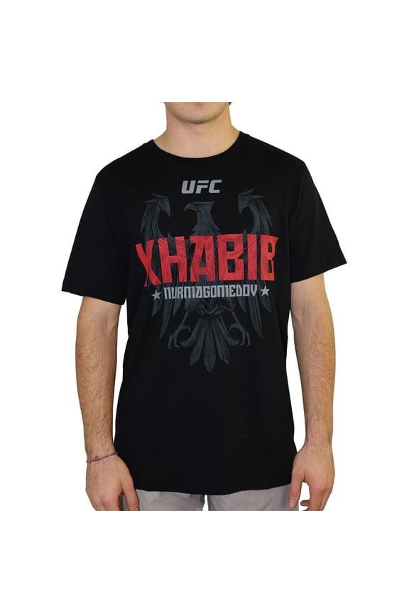 Mens Khabib Red Eagle Graphic T-Shirt, Black, Large