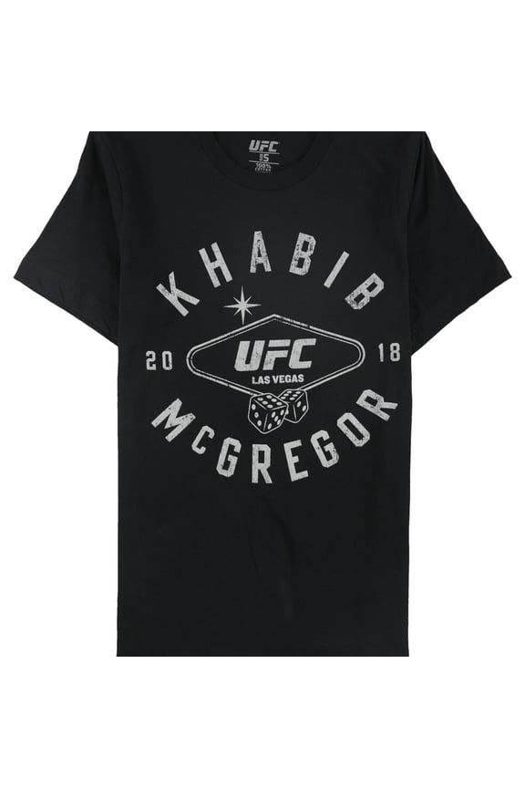 Mens Khabib Vs McGregor 2018 Las Vegas Graphic T-Shirt, Black, Small