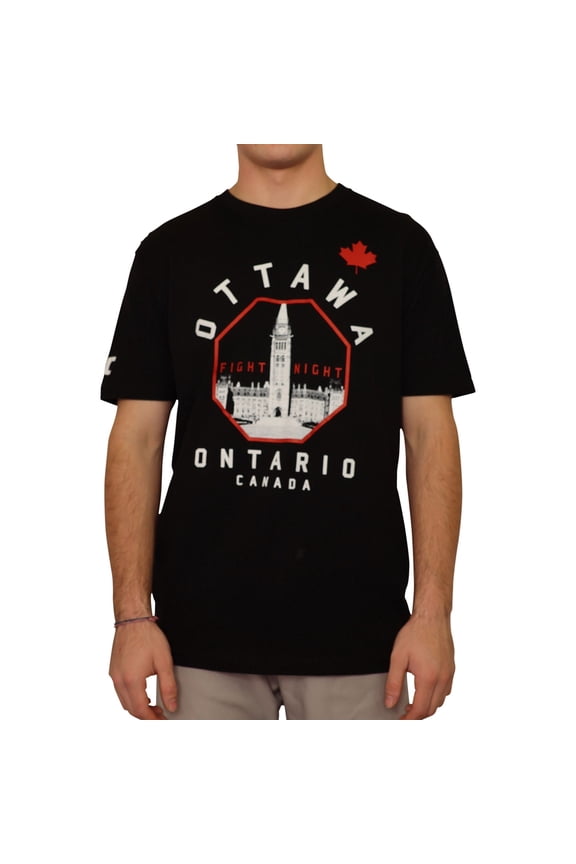 Mens Ottawa Fight Night Graphic T-Shirt, Black, XX-Large