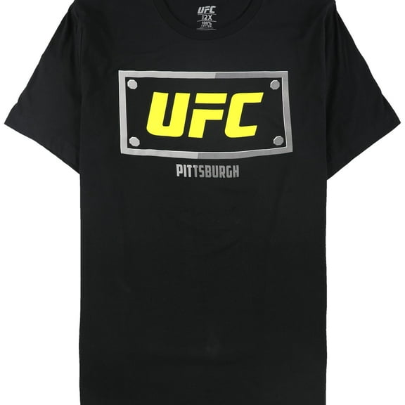UFC Mens Pittsburgh Steel City Bolt Graphic T-Shirt, Black, Small