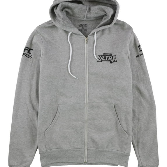 UFC Mens Quintet Ultra Hoodie Sweatshirt, Grey, Large