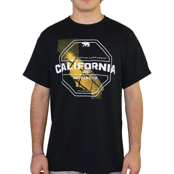 UFC Mens Sacramento California Graphic T-Shirt, Black, Medium