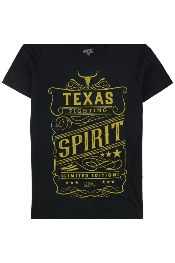 Mens Texas Fighting Spirit Graphic T-Shirt, Black, Small