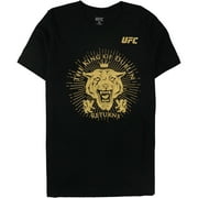 UFC Mens The King Of Dublin Returns Foil Graphic T-Shirt, Black, Large