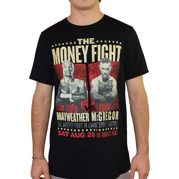 UFC Mens The Money Fight Graphic T-Shirt, Black, Large