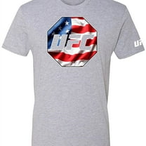 UFC Mens USA Country Flag Graphic T-Shirt, Grey, Small