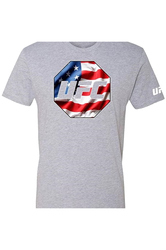 Mens USA Country Flag Graphic T-Shirt, Grey, Small