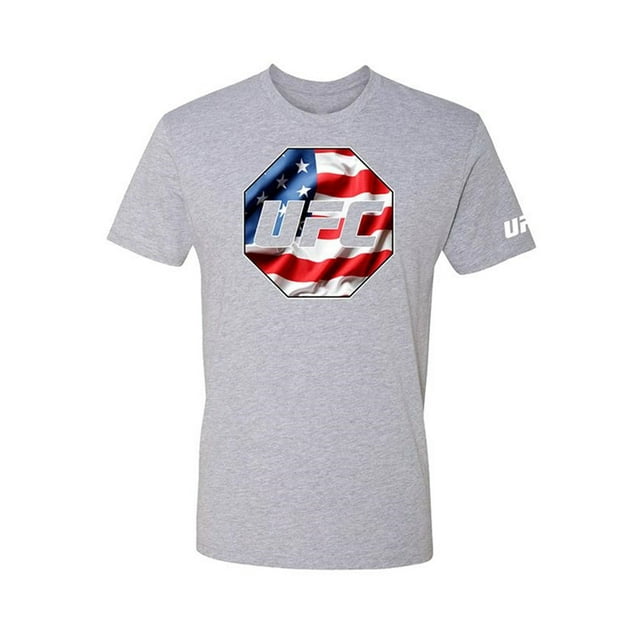 UFC Mens USA Country Flag Graphic T-Shirt, Grey, Small