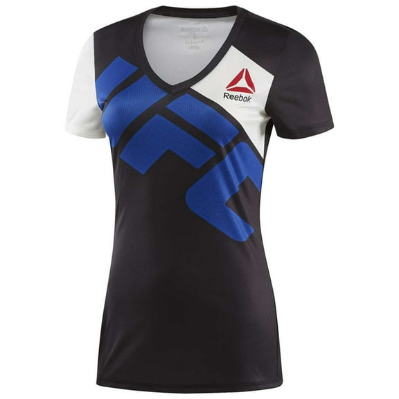 UFC Official Reebok Black FIght Kit Walkout Black Royal Blue Jersey Women's