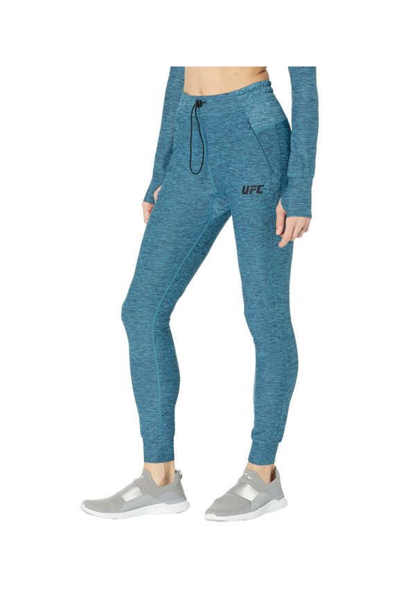 Performance Tech-Joggers for Women for Workouts – Blended Polyester – Elasticated Waistband – Pockets Porcelain Blue MD One Size