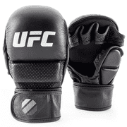 UFC Pro Safe Sparring Gloves - L/XL, Black - Versatile Hybrid Design for Grappling, Striking, and Sparring - Crafted with Genuine Leather