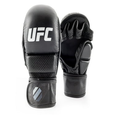 UFC Pro MMA Safety Sparring Gloves - Black S/M Grappling and Striking 6oz Mixed Martial Arts Gloves small/large