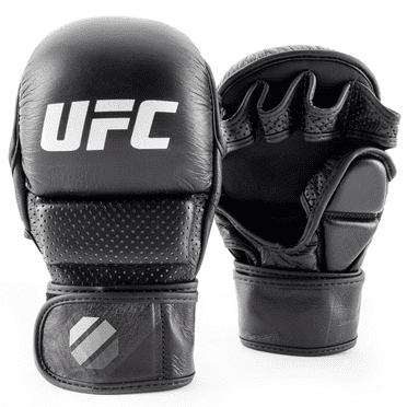 UFC Pro MMA Safety Sparring Gloves - Black S/M Grappling and Striking 6oz Mixed Martial Arts Gloves small/large