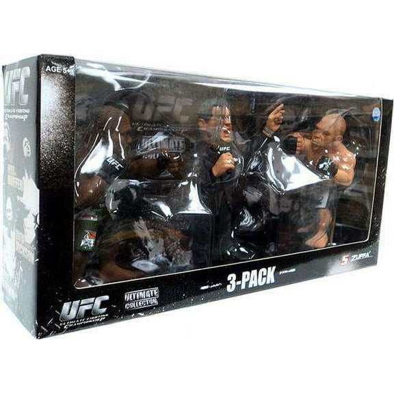 UFC Ultimate Collector Versus Quinton Jackson Vs. Wanderlei Silva with Bruce Buffer (Red Tie) Action Figure 3-Pack