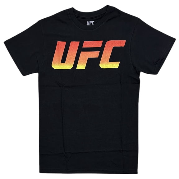 UFC Ultimate Fighting Championship Men T-Shirt Gradient Logo Authentic Merch Tee (Large, Black)