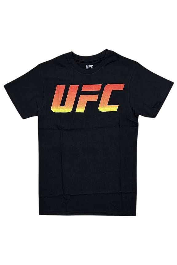 Ultimate Fighting Championship Men T-Shirt Gradient Logo Authentic Merch Tee (Large, Black)